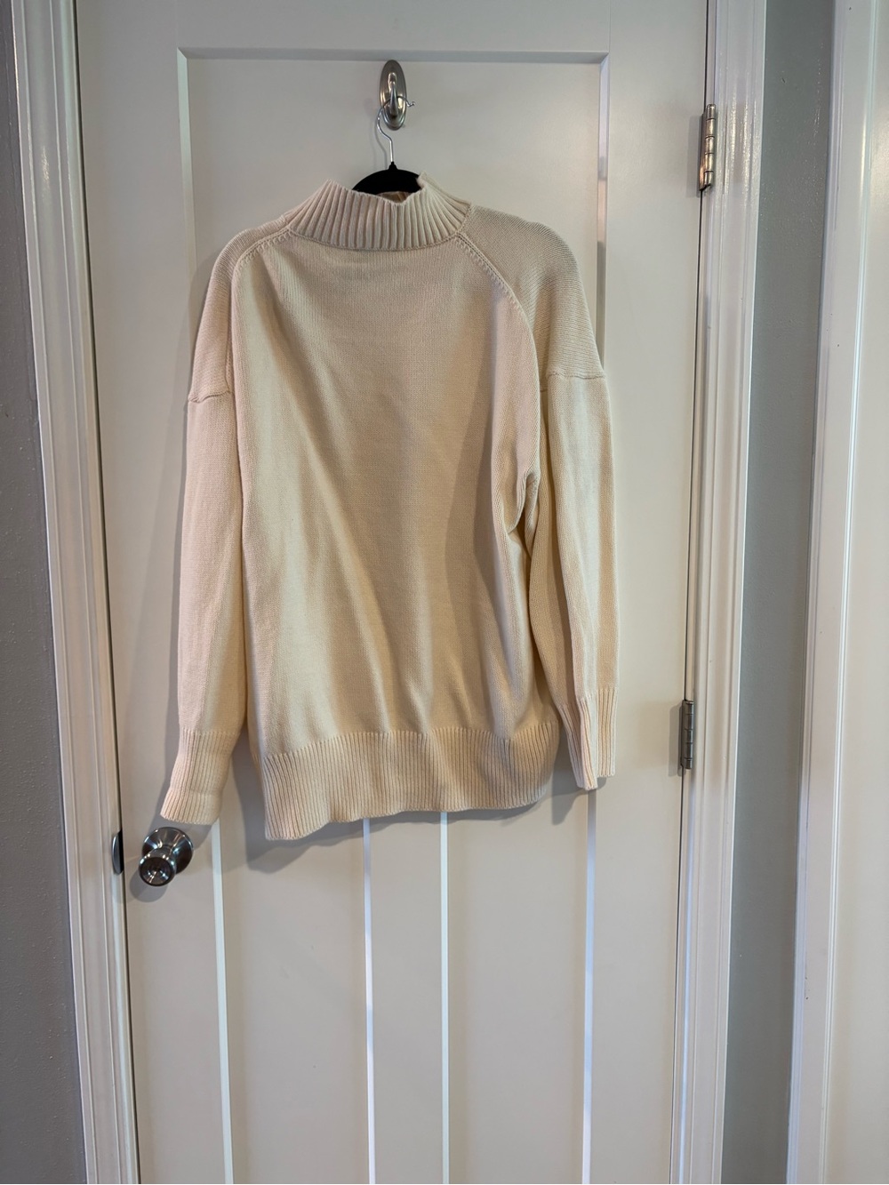She + Sky Cream Ribbed Knit Sweater